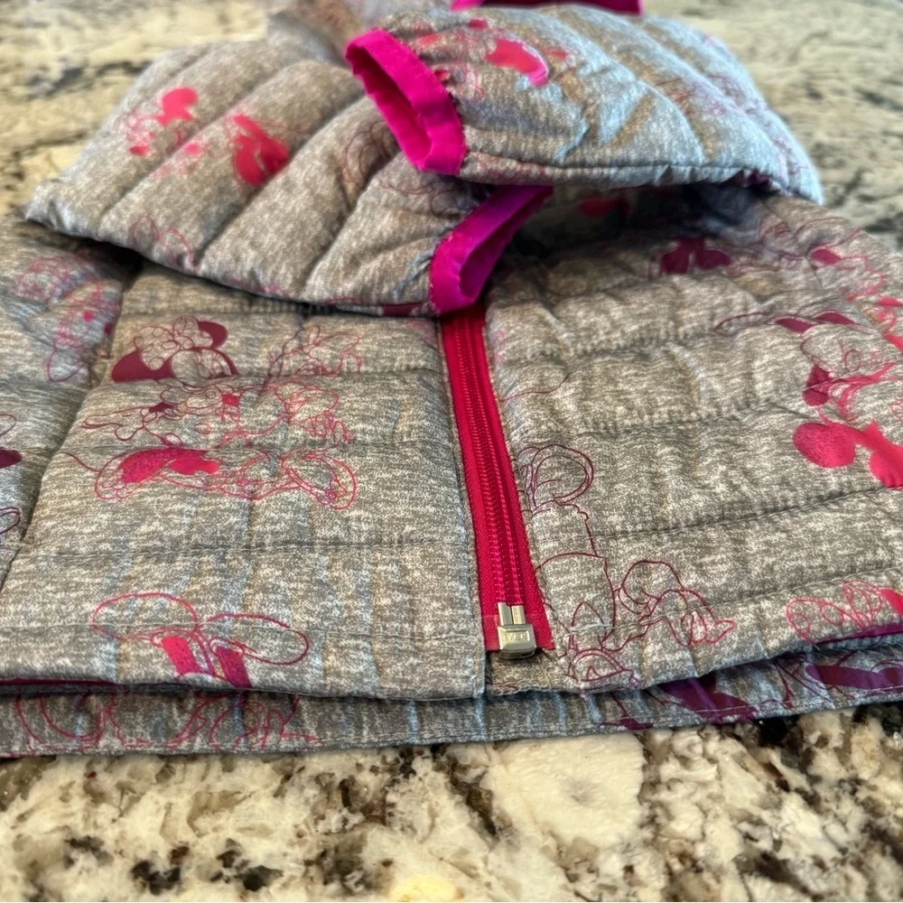 Gray and Pink Hooded Jacket DISNEY‎ Mickey and Minnie Mouse 6-12mo puffer jacket